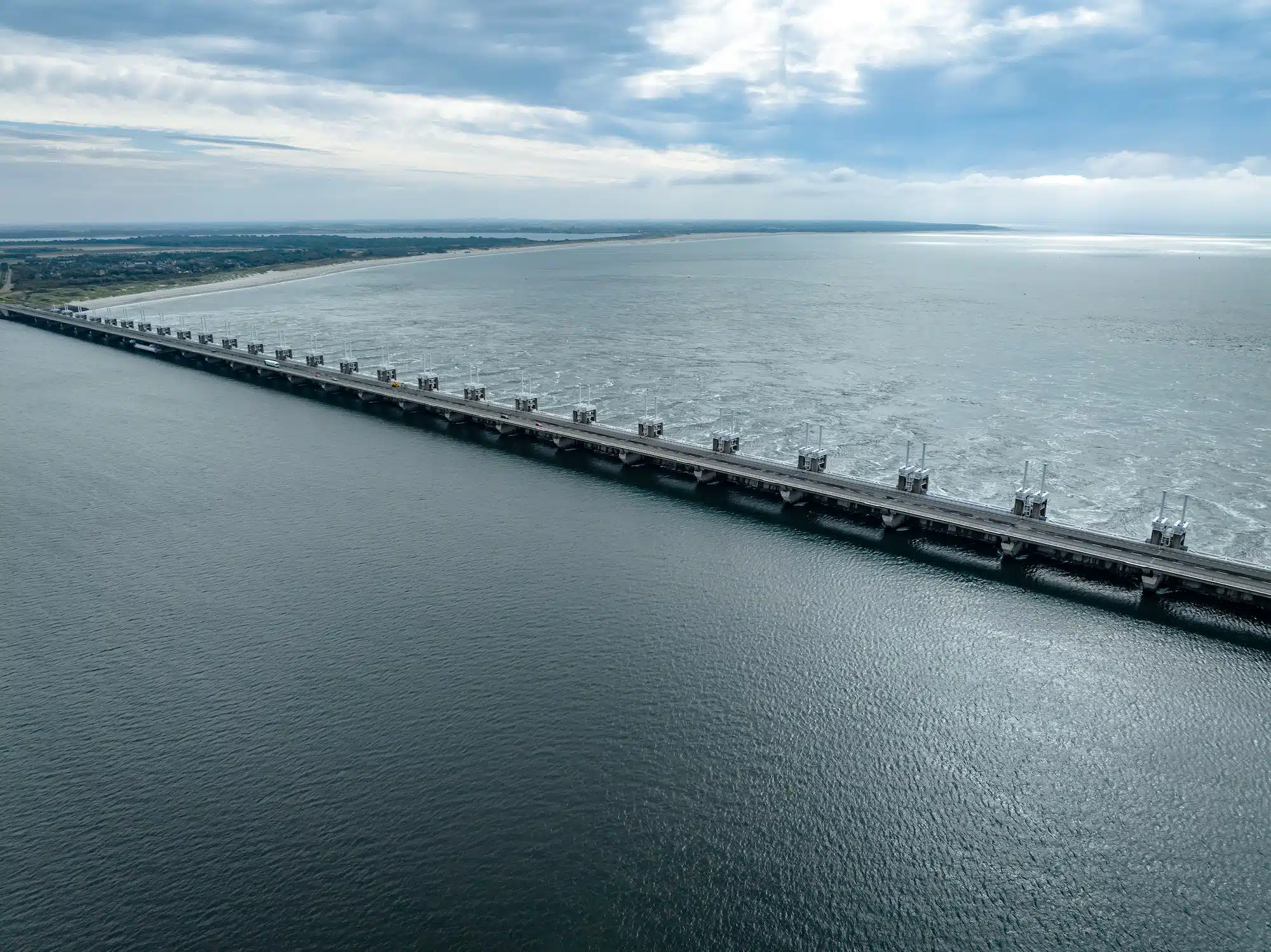 Huge Storm Surge Barrier in the Netherlands